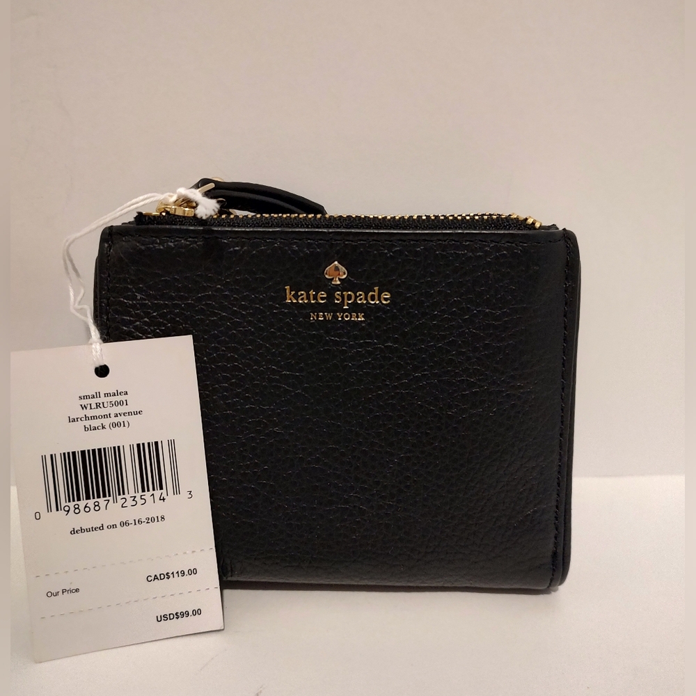 Kate Spade New York Black/Gold Malea Wallet